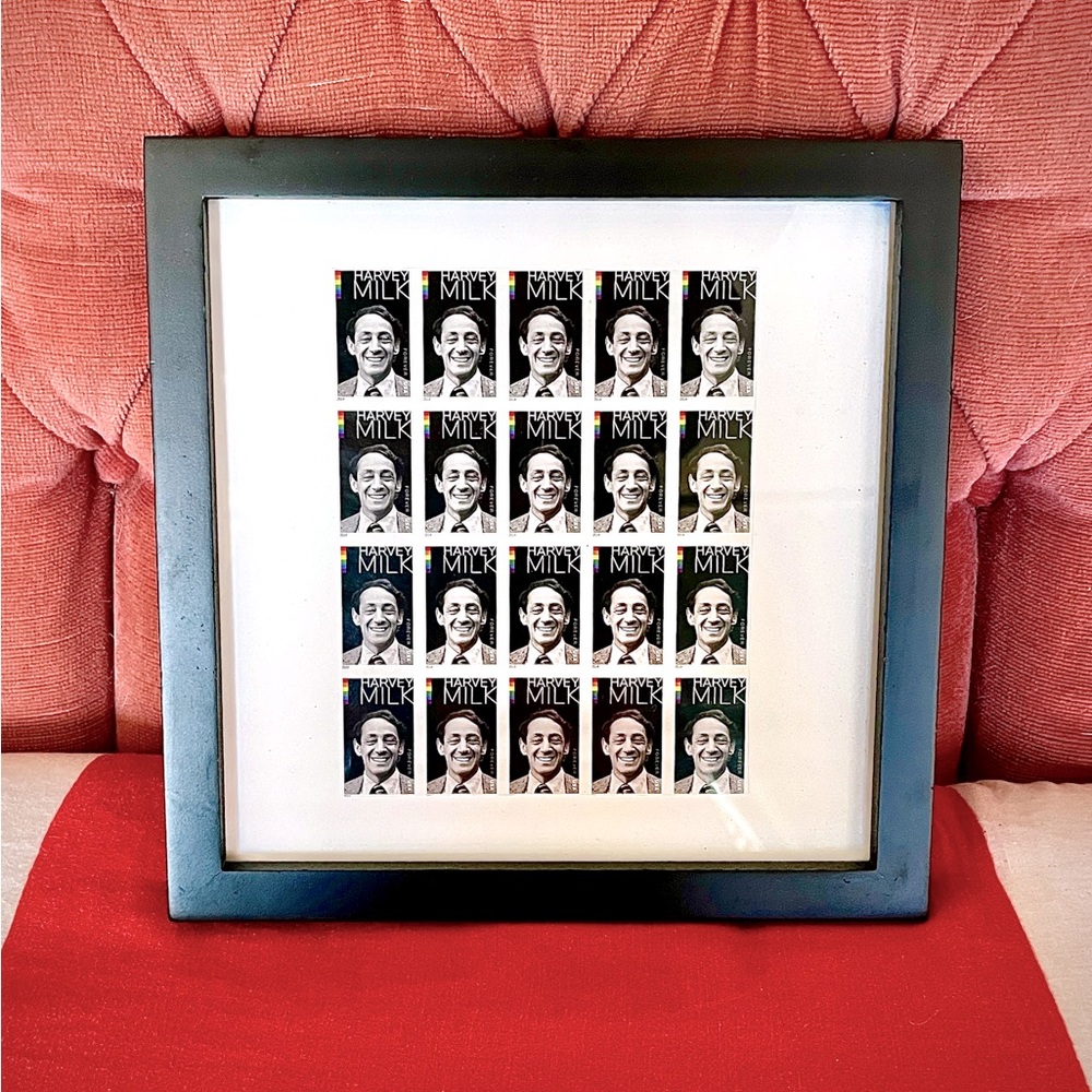 Harvey Milk Framed USPS Commemorative Stamp Print